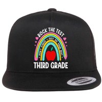 Rock The Test Day 3rd Grade Teacher Third Grade Testing Day Flatbill Hat