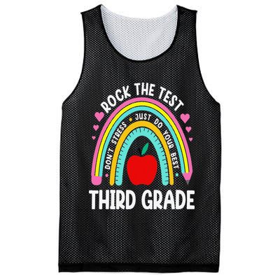 Rock The Test Day 3rd Grade Teacher Third Grade Testing Day Mesh Reversible Basketball Jersey Tank
