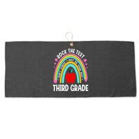 Rock The Test Day 3rd Grade Teacher Third Grade Testing Day Large Microfiber Waffle Golf Towel
