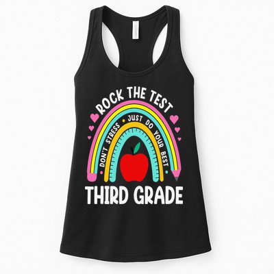 Rock The Test Day 3rd Grade Teacher Third Grade Testing Day Womens Tank Top