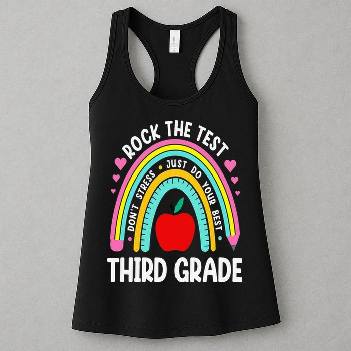 Rock The Test Day 3rd Grade Teacher Third Grade Testing Day Womens Tank Top