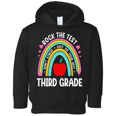 Rock The Test Day 3rd Grade Teacher Third Grade Testing Day Toddler Hoodie