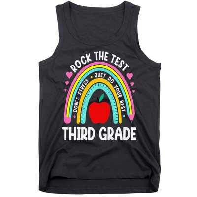 Rock The Test Day 3rd Grade Teacher Third Grade Testing Day Tank Top