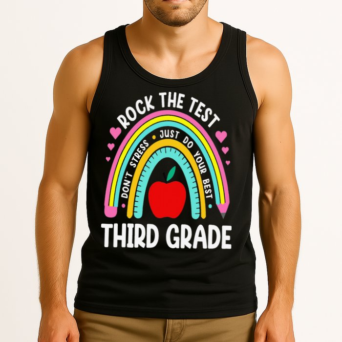 Rock The Test Day 3rd Grade Teacher Third Grade Testing Day Tank Top