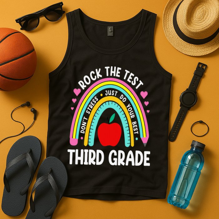 Rock The Test Day 3rd Grade Teacher Third Grade Testing Day Tank Top