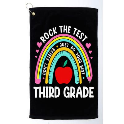 Rock The Test Day 3rd Grade Teacher Third Grade Testing Day Golf Towel