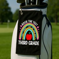 Rock The Test Day 3rd Grade Teacher Third Grade Testing Day Golf Towel