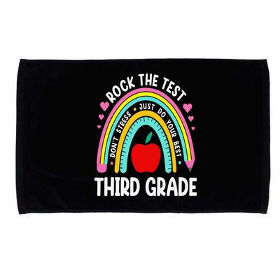 Rock The Test Day 3rd Grade Teacher Third Grade Testing Day Microfiber Hand Towel