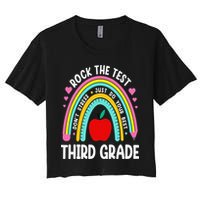Rock The Test Day 3rd Grade Teacher Third Grade Testing Day Crop Top