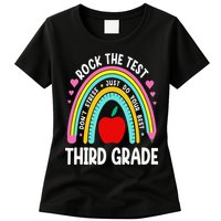 Rock The Test Day 3rd Grade Teacher Third Grade Testing Day Womens T-Shirt