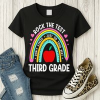 Rock The Test Day 3rd Grade Teacher Third Grade Testing Day Womens T-Shirt