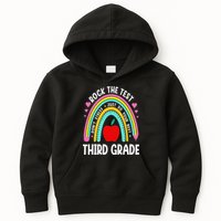 Rock The Test Day 3rd Grade Teacher Third Grade Testing Day Kids Hoodie