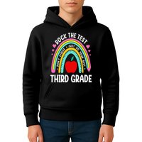 Rock The Test Day 3rd Grade Teacher Third Grade Testing Day Kids Hoodie