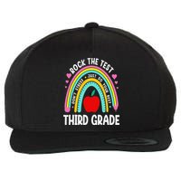 Rock The Test Day 3rd Grade Teacher Third Grade Testing Day Wool Snapback Cap