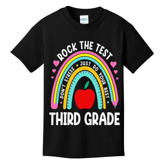 Rock The Test Day 3rd Grade Teacher Third Grade Testing Day Kids T-Shirt