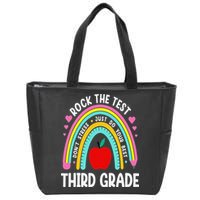 Rock The Test Day 3rd Grade Teacher Third Grade Testing Day Zip Tote Bag