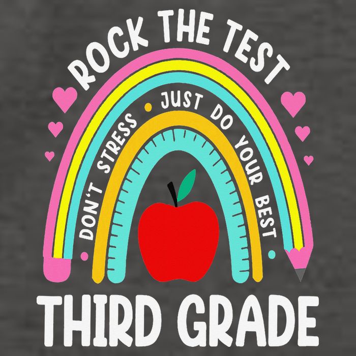 Rock The Test Day 3rd Grade Teacher Third Grade Testing Day Vector Backpack