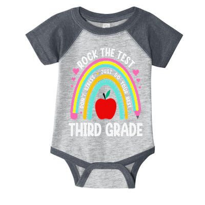Rock The Test Day 3rd Grade Teacher Third Grade Testing Day Infant Baby Jersey Bodysuit