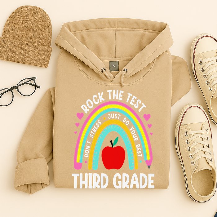 Rock The Test Day 3rd Grade Teacher Third Grade Testing Day Hoodie