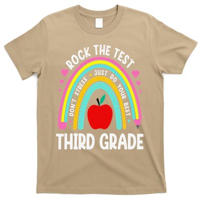 Rock The Test Day 3rd Grade Teacher Third Grade Testing Day T-Shirt