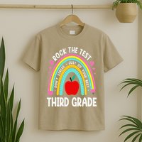 Rock The Test Day 3rd Grade Teacher Third Grade Testing Day T-Shirt
