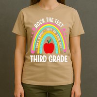 Rock The Test Day 3rd Grade Teacher Third Grade Testing Day T-Shirt