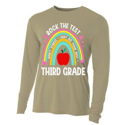 Rock The Test Day 3rd Grade Teacher Third Grade Testing Day Cooling Performance Long Sleeve Crew