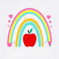 Rock The Test Day 3rd Grade Teacher Third Grade Testing Day Garment-Dyed Sweatshirt