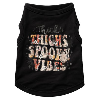 Retro Thick Thighs Spooky Vibes Halloween Floral Fall Vibes Doggie Tank