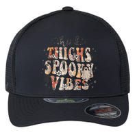 Retro Thick Thighs Spooky Vibes Halloween Floral Fall Vibes Flexfit Unipanel Trucker Cap