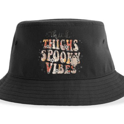 Retro Thick Thighs Spooky Vibes Halloween Floral Fall Vibes Sustainable Bucket Hat