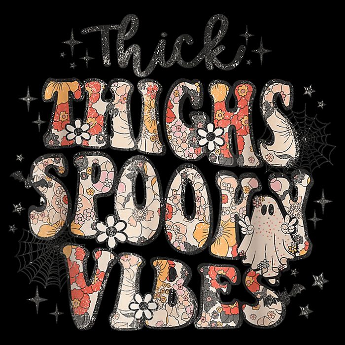 Retro Thick Thighs Spooky Vibes Halloween Floral Fall Vibes Sustainable Bucket Hat