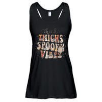 Retro Thick Thighs Spooky Vibes Halloween Floral Fall Vibes Ladies Essential Flowy Tank