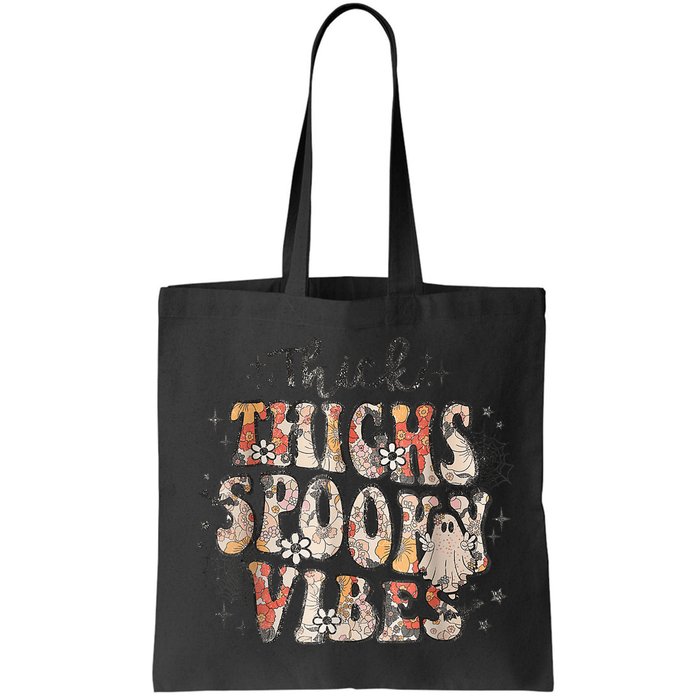 Retro Thick Thighs Spooky Vibes Halloween Floral Fall Vibes Bag