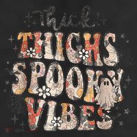 Retro Thick Thighs Spooky Vibes Halloween Floral Fall Vibes Trucker Hat