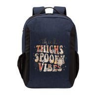 Retro Thick Thighs Spooky Vibes Halloween Floral Fall Vibes Vector Backpack