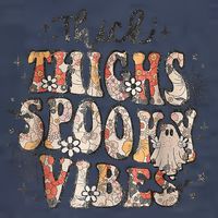 Retro Thick Thighs Spooky Vibes Halloween Floral Fall Vibes Vector Backpack