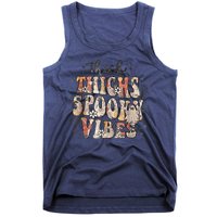 Retro Thick Thighs Spooky Vibes Halloween Floral Fall Vibes Tank Top