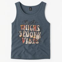 Retro Thick Thighs Spooky Vibes Halloween Floral Fall Vibes Tank Top