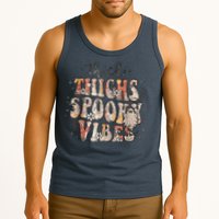 Retro Thick Thighs Spooky Vibes Halloween Floral Fall Vibes Tank Top
