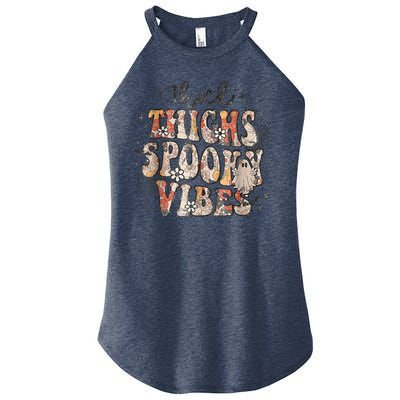 Retro Thick Thighs Spooky Vibes Halloween Floral Fall Vibes Women's Perfect Tri Rocker Tank