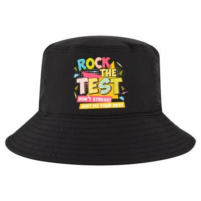 Rock The Test Day Motivational Retro Teachers Testing Day  Cool Comfort Performance Bucket Hat