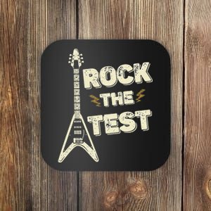 Rock The Test Guitar Testing Day Teacher Test Day Teacher Coaster