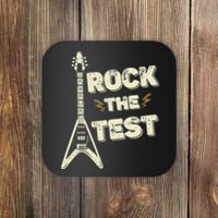 Rock The Test Guitar Testing Day Teacher Test Day Teacher Coaster