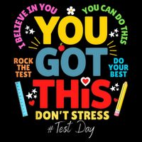 Rock The Test Don't Stress You Got This Teacher Testing Day  Drawstring Bag