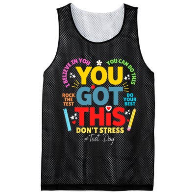Rock The Test Don't Stress You Got This Teacher Testing Day  Mesh Reversible Basketball Jersey Tank