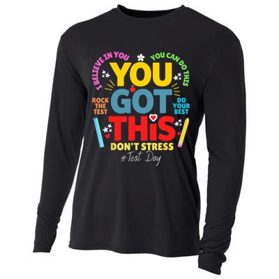 Rock The Test Don't Stress You Got This Teacher Testing Day  Cooling Performance Long Sleeve Crew