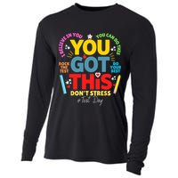 Rock The Test Don't Stress You Got This Teacher Testing Day  Cooling Performance Long Sleeve Crew