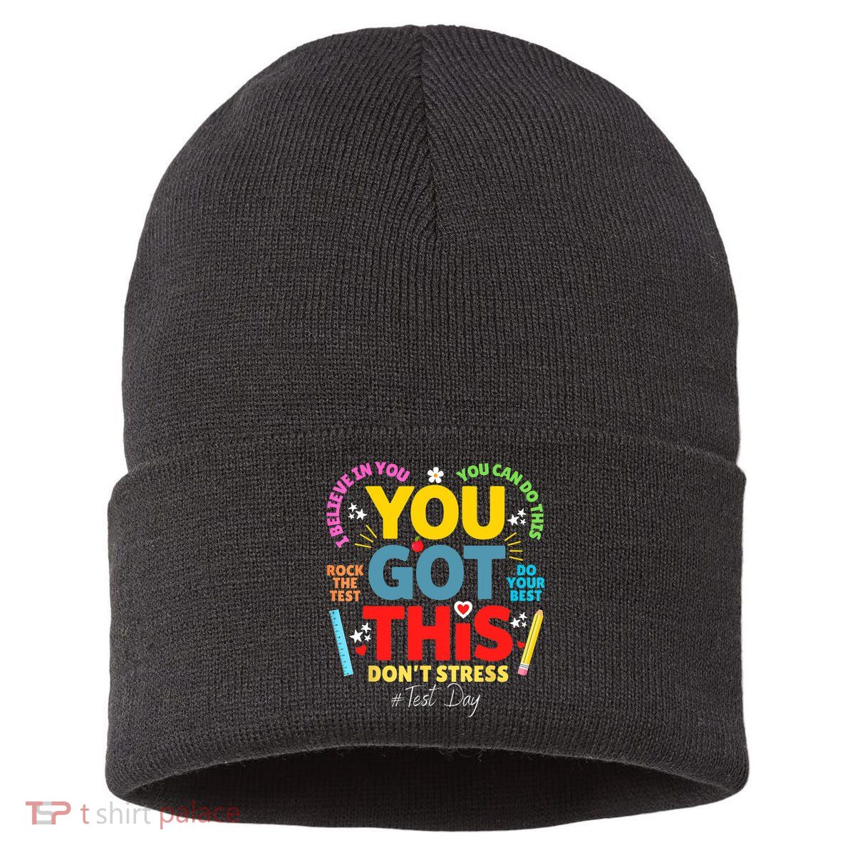 Rock The Test Don't Stress You Got This Teacher Testing Day  Sustainable Knit Beanie