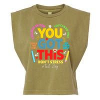Rock The Test Don't Stress You Got This Teacher Testing Day  Garment-Dyed Women's Muscle Tee